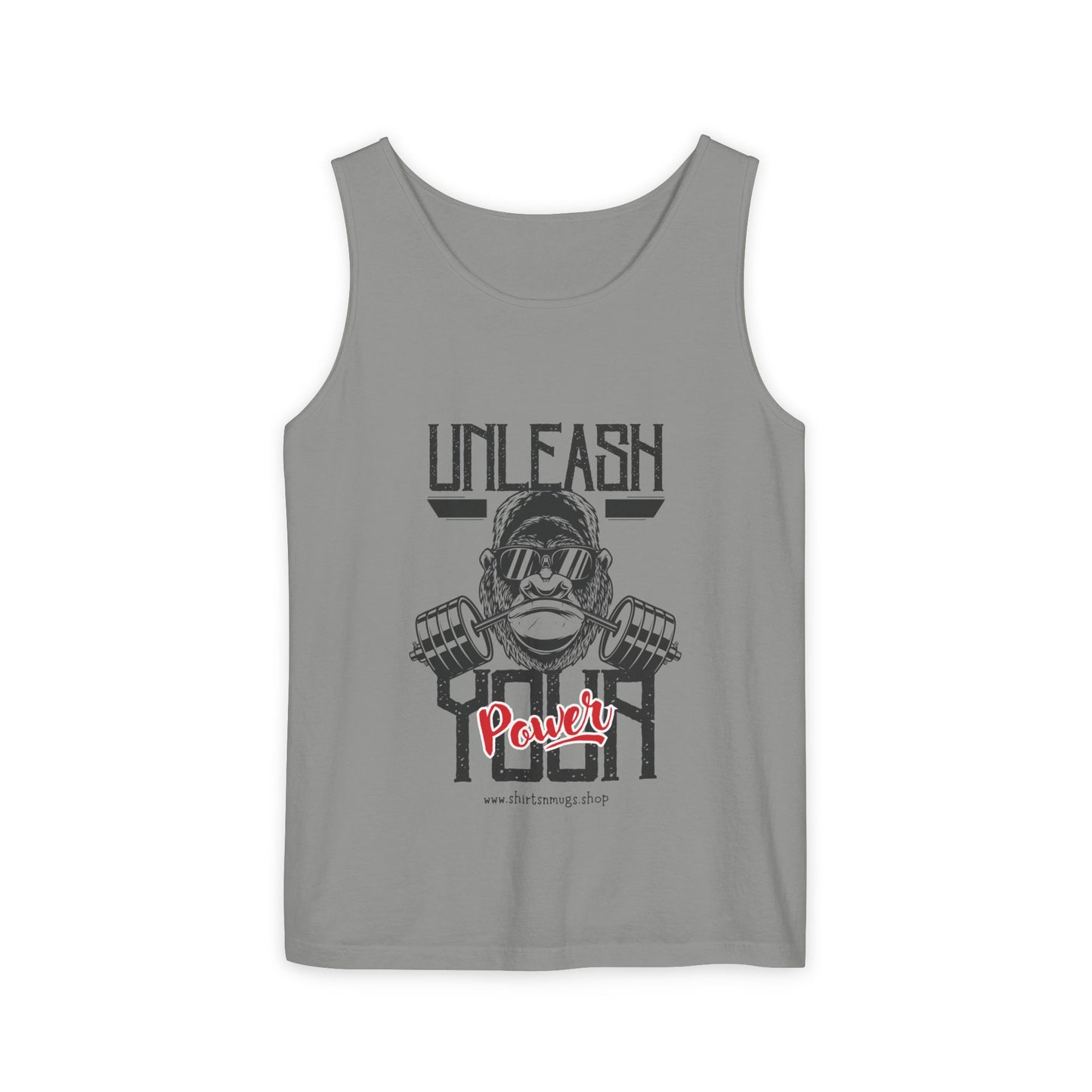 Unisex Garment-Dyed Tank Top - Unleash Your Power Fitness Wear, Workout Tank, Gym Apparel, Casual Summer Top, Motivational Shirt