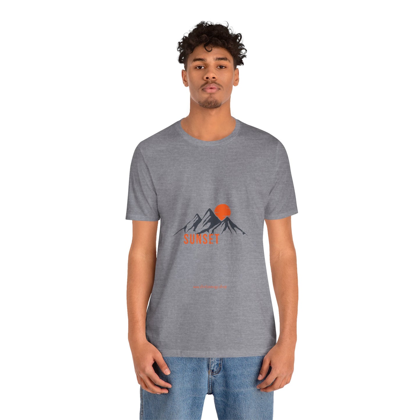 Sunset Mountain Tee, Unisex Casual Shirt, Nature Lover Gift, Adventure T-Shirt, Summer Outfit, Outdoor Apparel