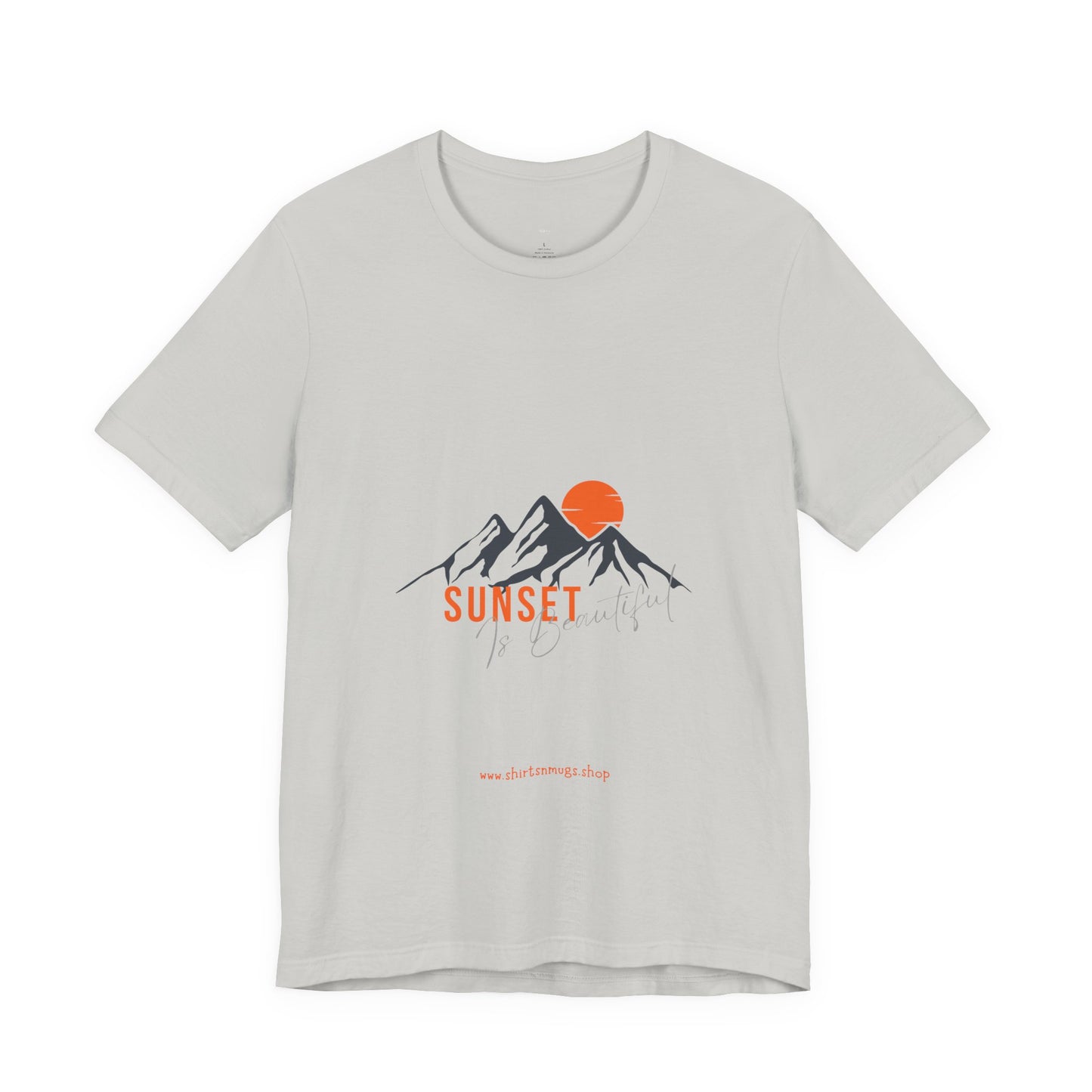 Sunset Mountain Tee, Unisex Casual Shirt, Nature Lover Gift, Adventure T-Shirt, Summer Outfit, Outdoor Apparel