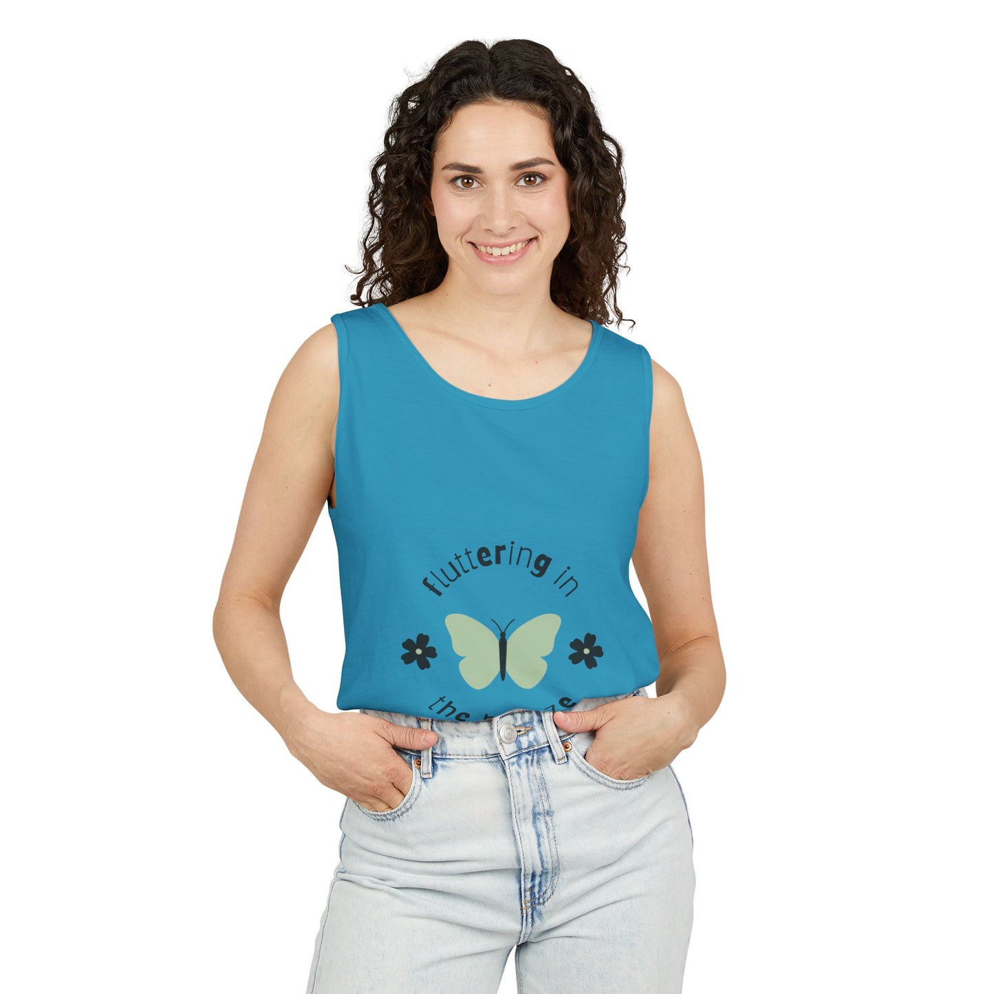 Butterfly Breeze Women's Tank, Summer Casual Wear, Gift for Nature Lovers, Eco-Friendly Fashion