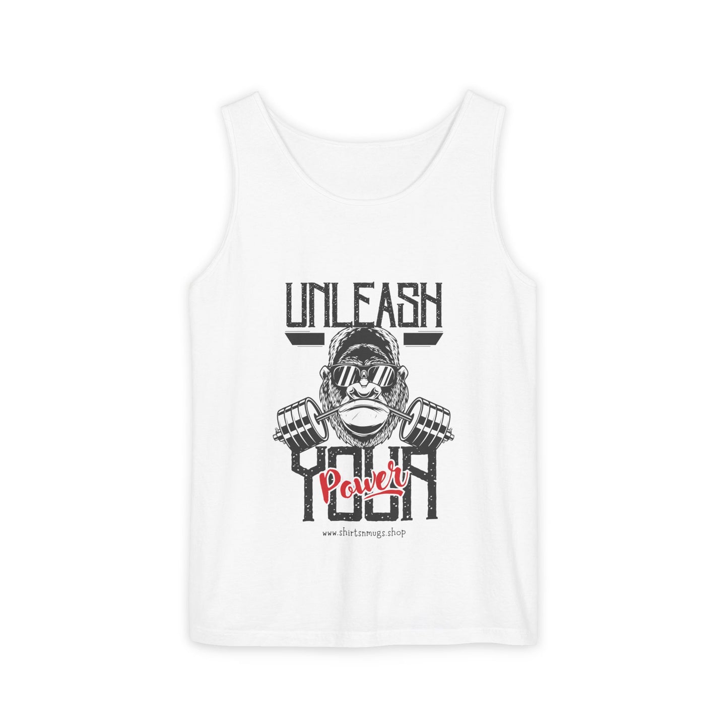 Unisex Garment-Dyed Tank Top - Unleash Your Power Fitness Wear, Workout Tank, Gym Apparel, Casual Summer Top, Motivational Shirt