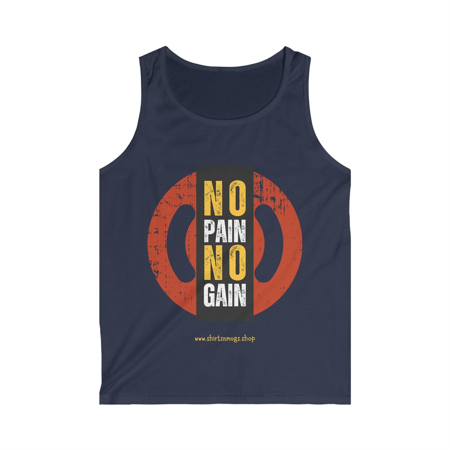 Men's Fitness Tank Top | No Pain No Gain Gym Shirt, Workout Apparel, Weightlifting Top, Gift for Fitness Enthusiasts, Summer Fitness Wear