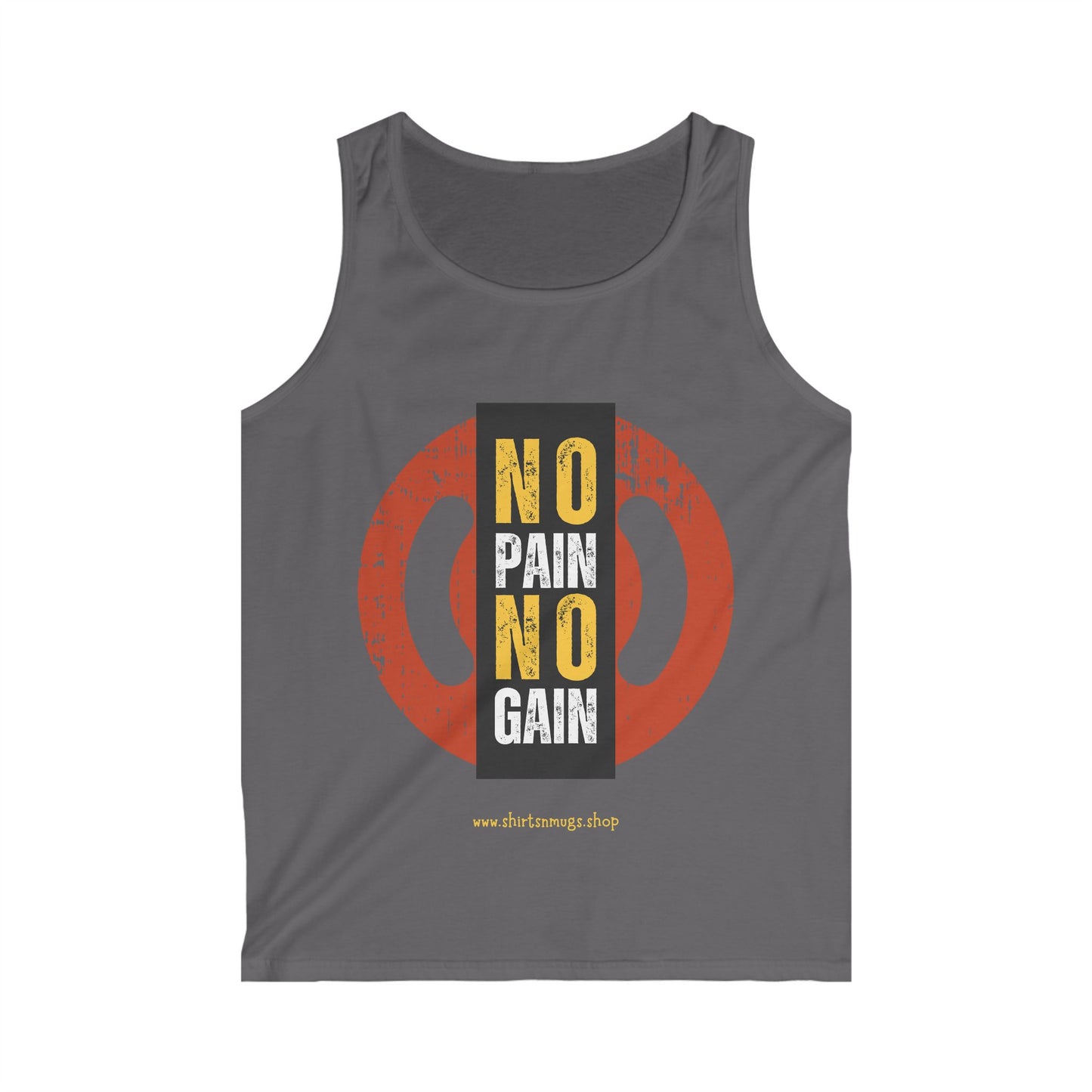 Men's Fitness Tank Top | No Pain No Gain Gym Shirt, Workout Apparel, Weightlifting Top, Gift for Fitness Enthusiasts, Summer Fitness Wear