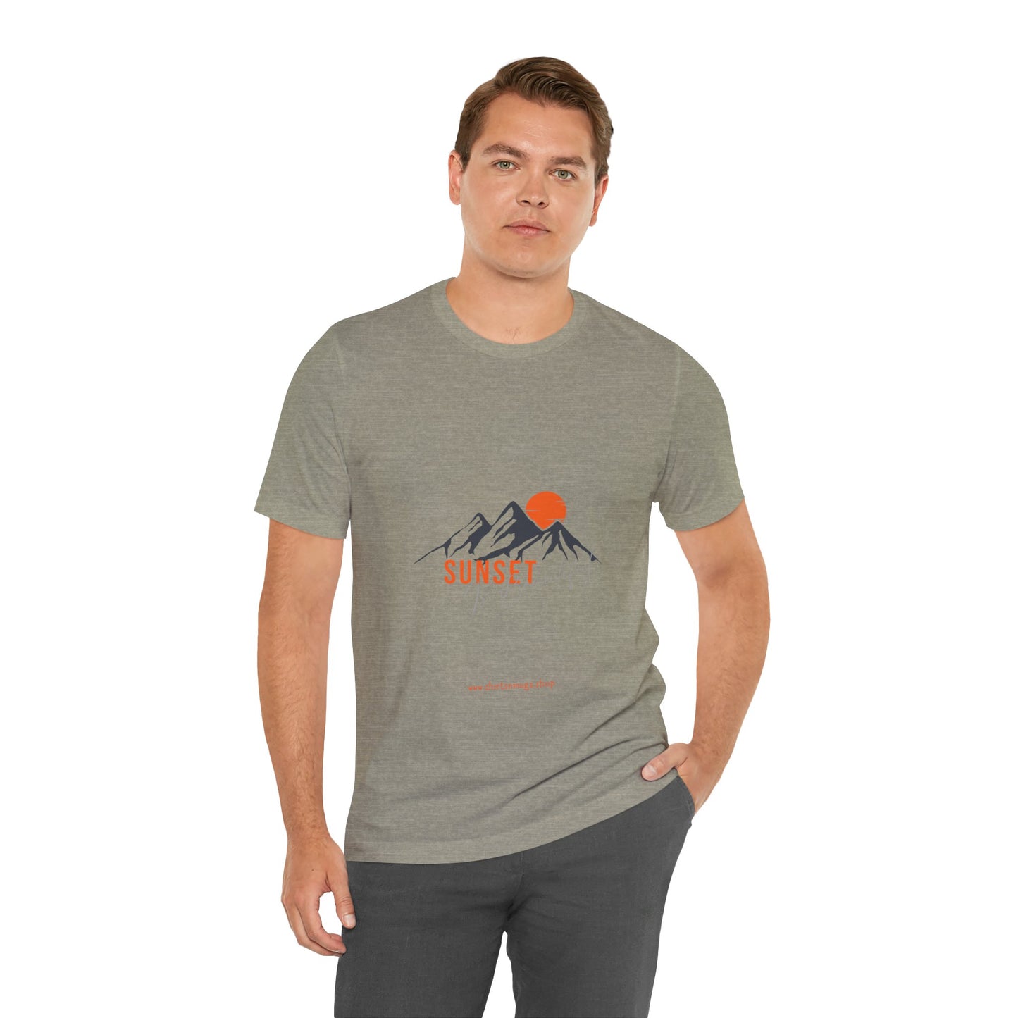 Sunset Mountain Tee, Unisex Casual Shirt, Nature Lover Gift, Adventure T-Shirt, Summer Outfit, Outdoor Apparel