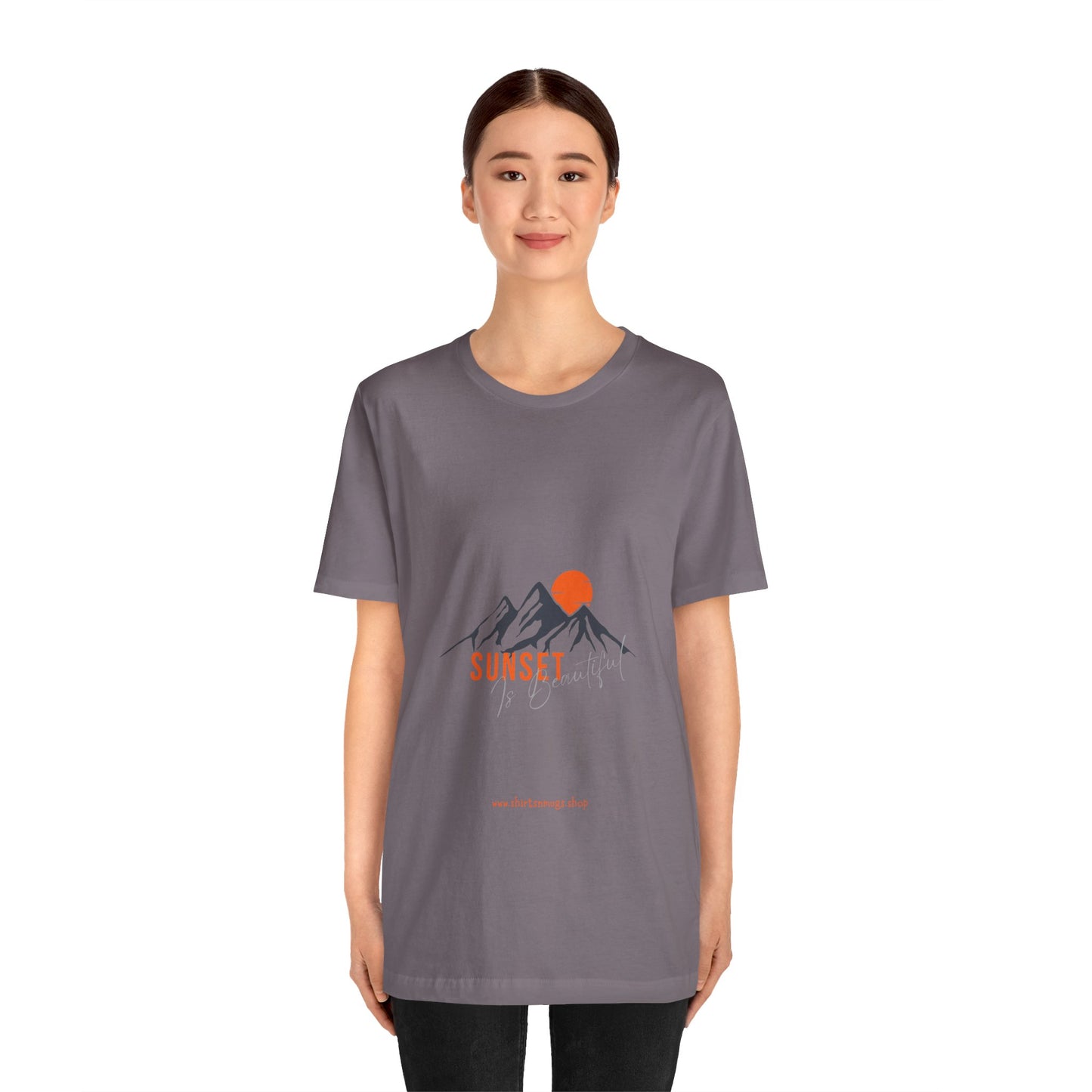 Sunset Mountain Tee, Unisex Casual Shirt, Nature Lover Gift, Adventure T-Shirt, Summer Outfit, Outdoor Apparel