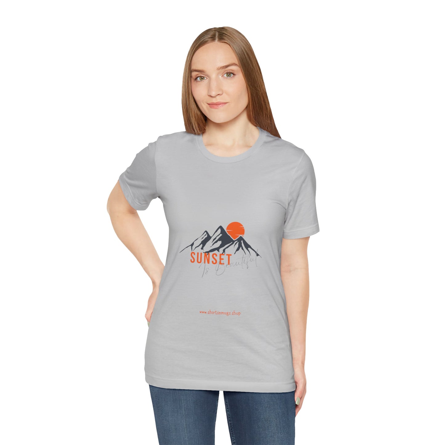 Sunset Mountain Tee, Unisex Casual Shirt, Nature Lover Gift, Adventure T-Shirt, Summer Outfit, Outdoor Apparel