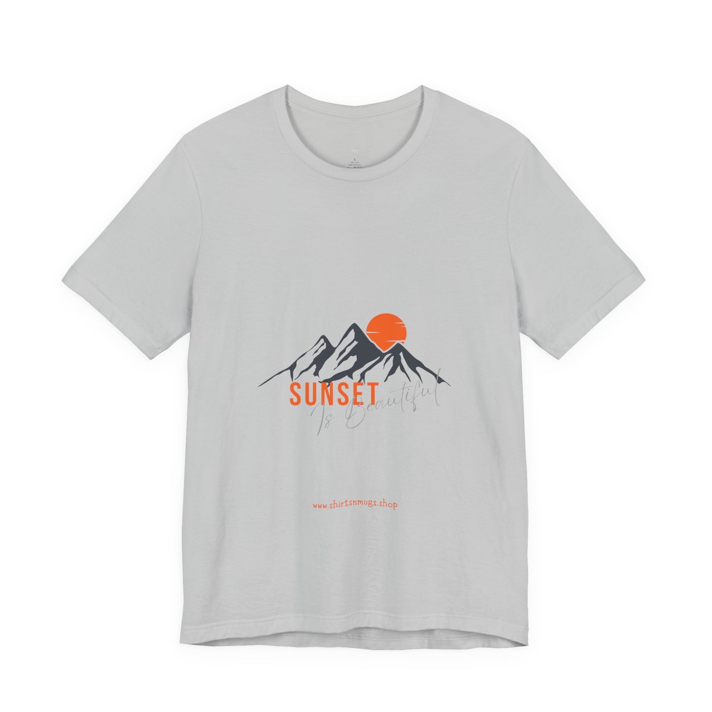 Sunset Mountain Tee, Unisex Casual Shirt, Nature Lover Gift, Adventure T-Shirt, Summer Outfit, Outdoor Apparel