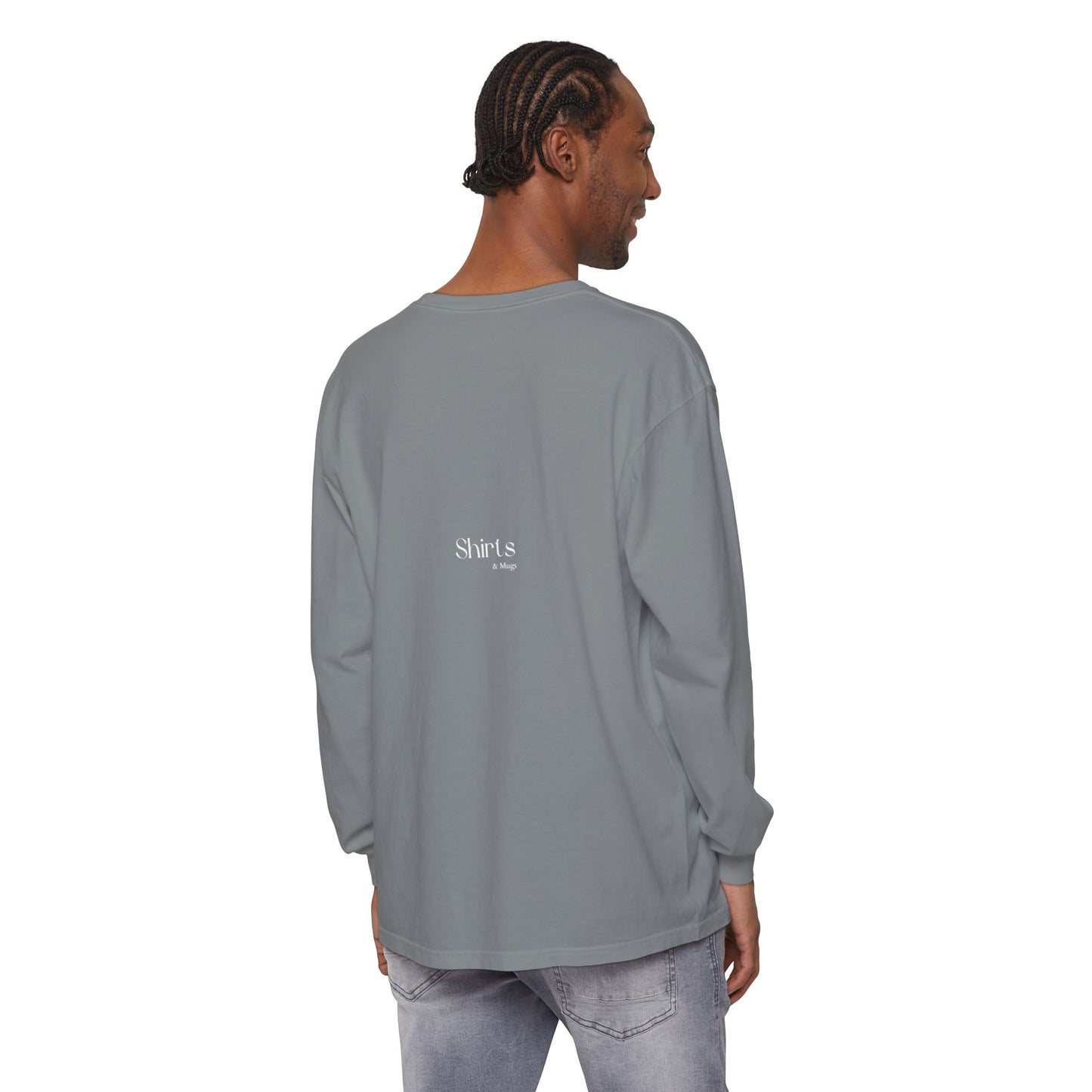 Peaceful Power Long Sleeve Tee, Men's Comfort Casual Wear, Mindfulness Gift, Positive Message Shirt, Everyday Wear