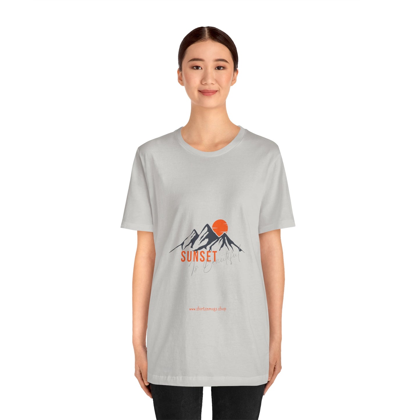 Sunset Mountain Tee, Unisex Casual Shirt, Nature Lover Gift, Adventure T-Shirt, Summer Outfit, Outdoor Apparel