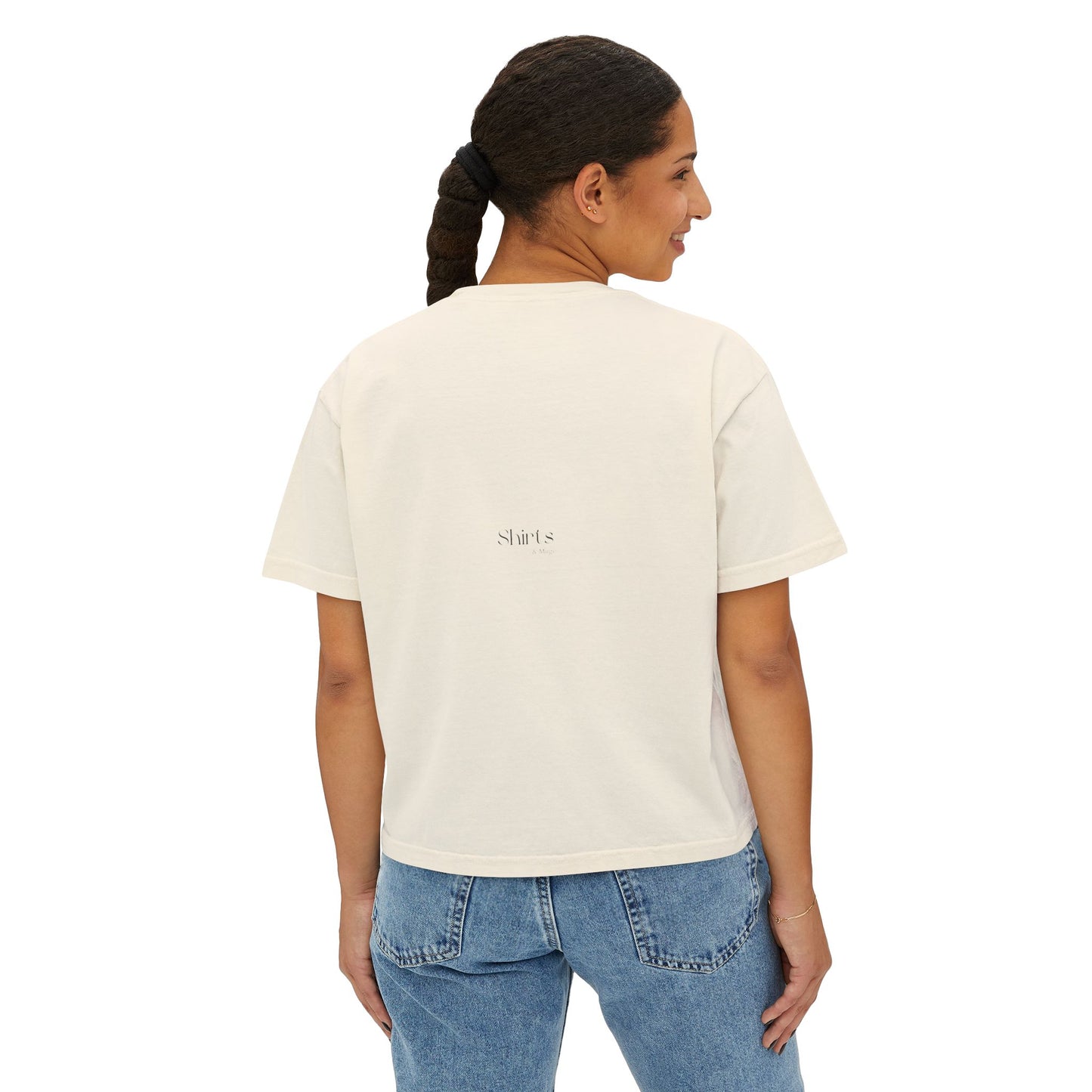 Matcha Addict Women's Boxy Tee, Cute Cat T-Shirt, Gift for Tea Lovers, Cozy Casual Outfit, Trendy Graphic Top