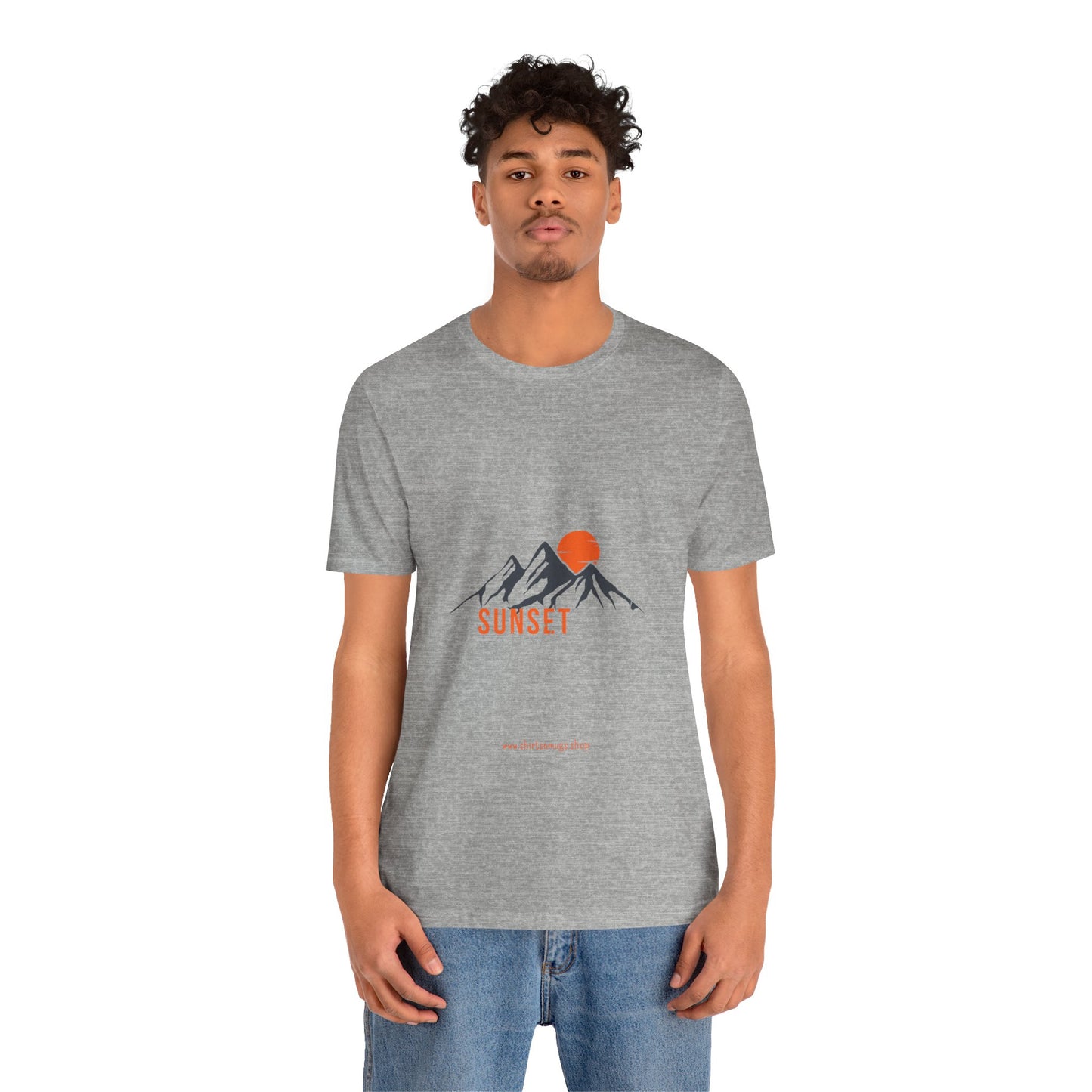 Sunset Mountain Tee, Unisex Casual Shirt, Nature Lover Gift, Adventure T-Shirt, Summer Outfit, Outdoor Apparel