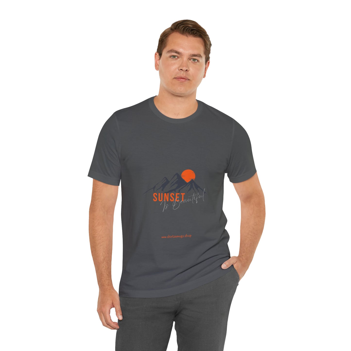 Sunset Mountain Tee, Unisex Casual Shirt, Nature Lover Gift, Adventure T-Shirt, Summer Outfit, Outdoor Apparel