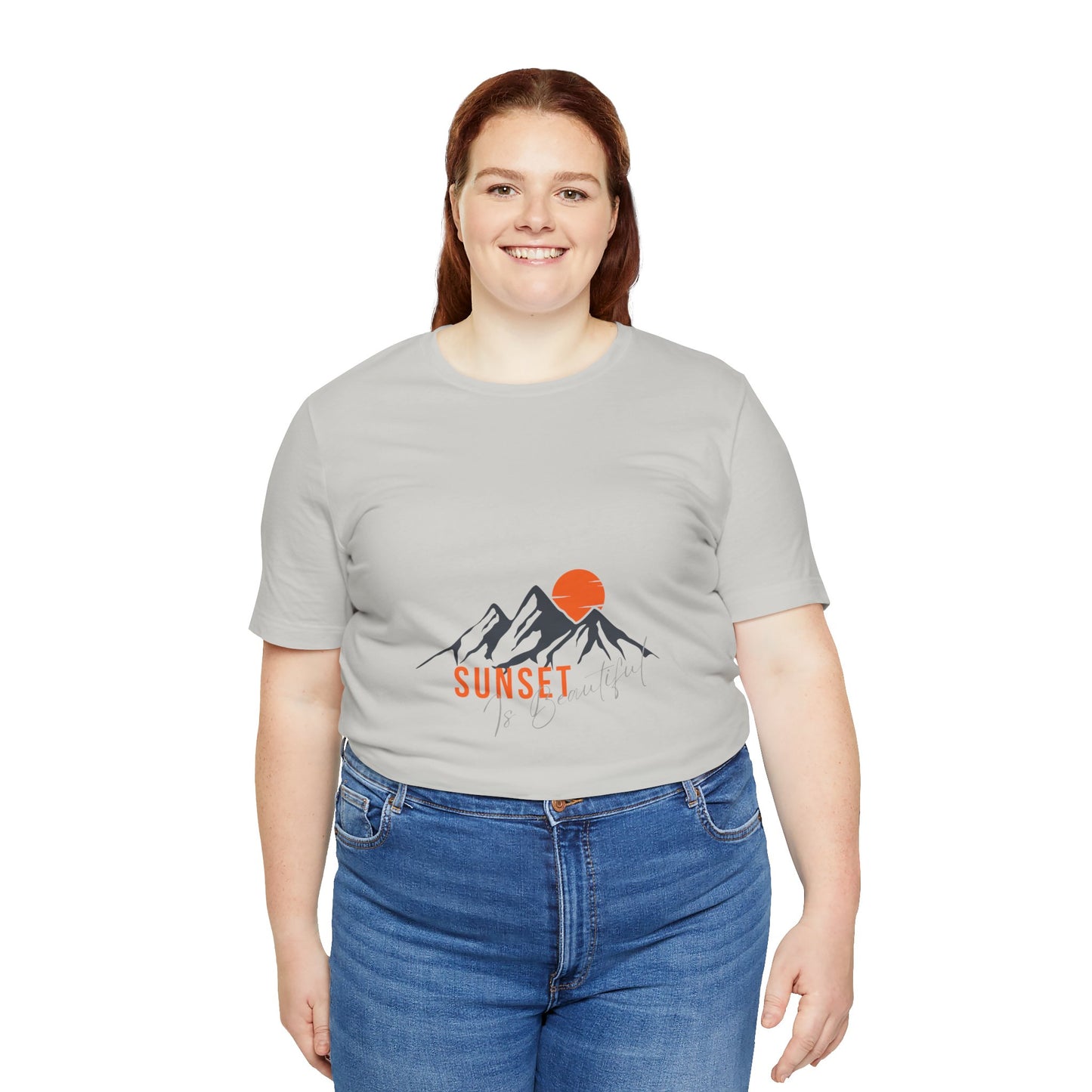 Sunset Mountain Tee, Unisex Casual Shirt, Nature Lover Gift, Adventure T-Shirt, Summer Outfit, Outdoor Apparel