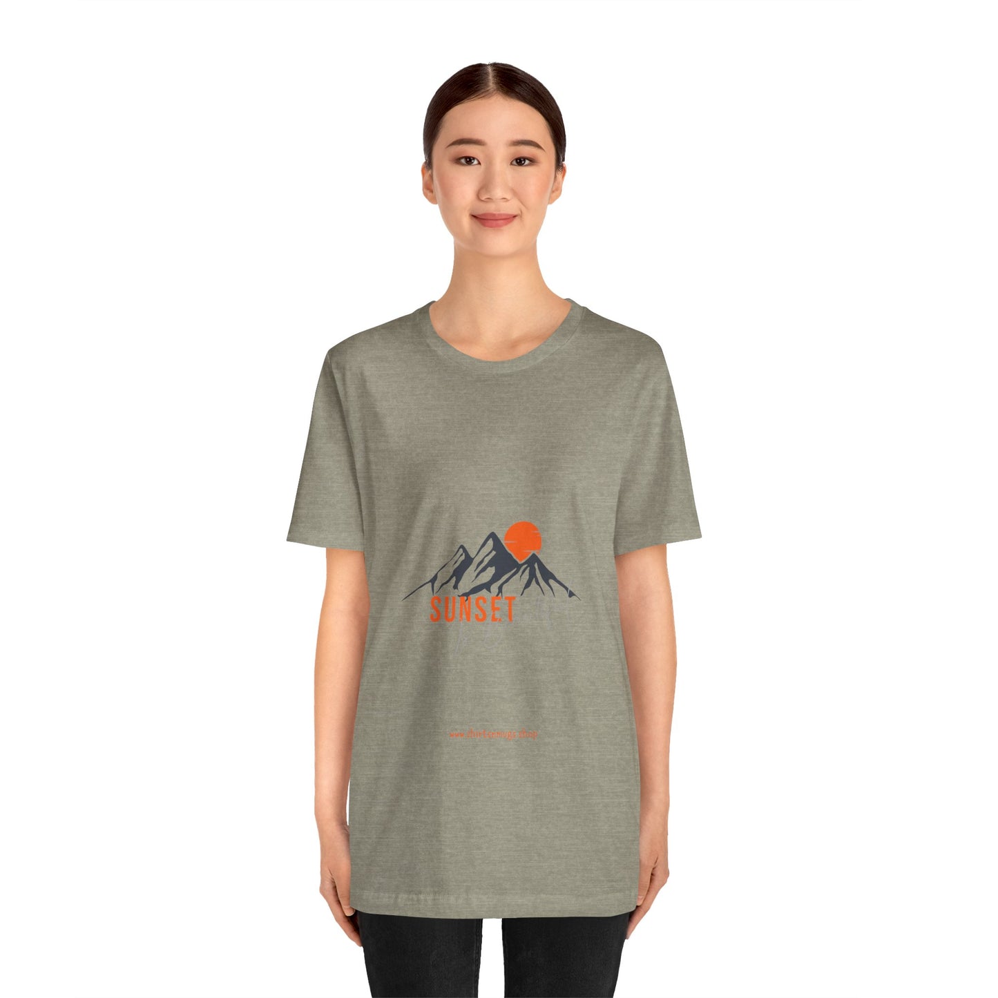 Sunset Mountain Tee, Unisex Casual Shirt, Nature Lover Gift, Adventure T-Shirt, Summer Outfit, Outdoor Apparel