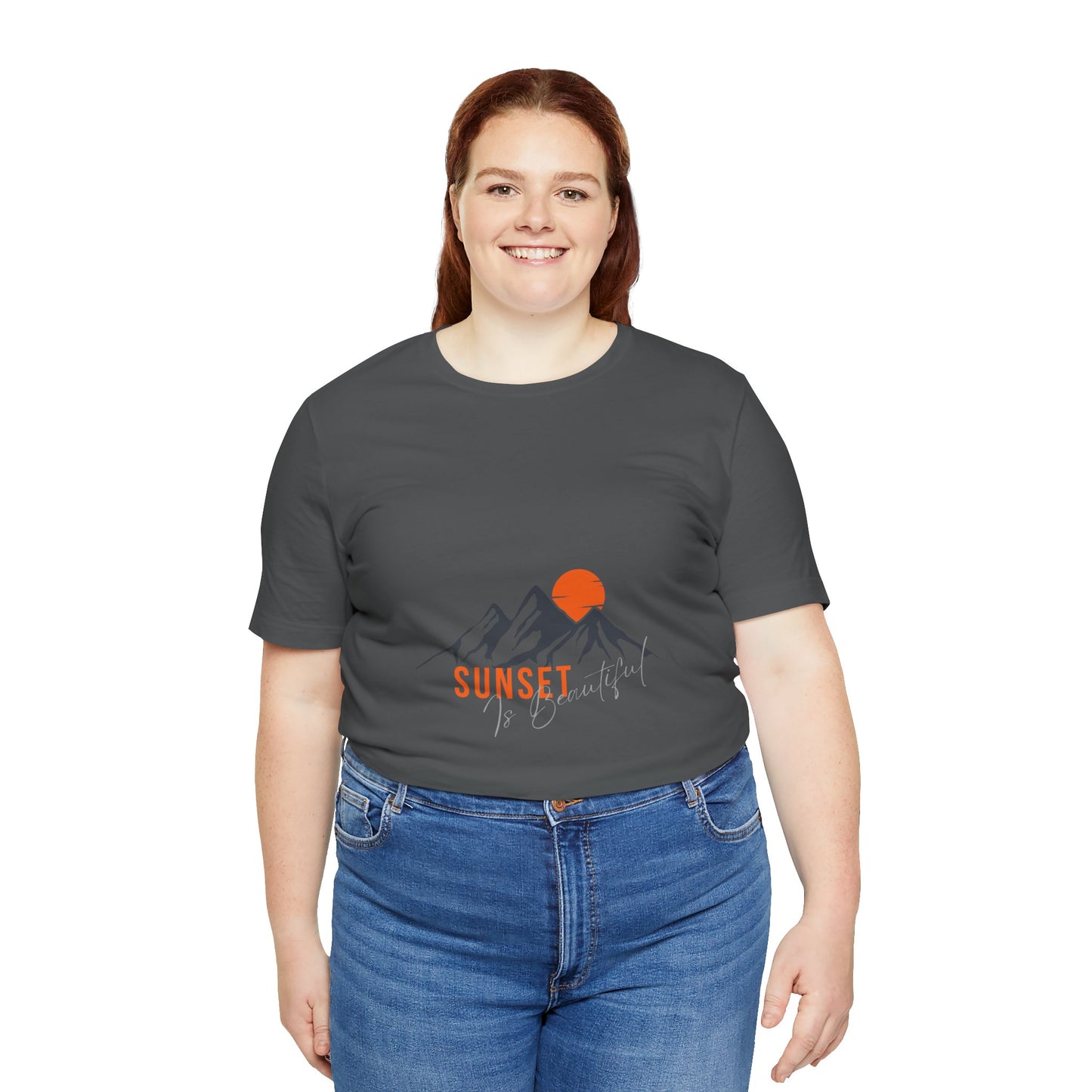 Sunset Mountain Tee, Unisex Casual Shirt, Nature Lover Gift, Adventure T-Shirt, Summer Outfit, Outdoor Apparel