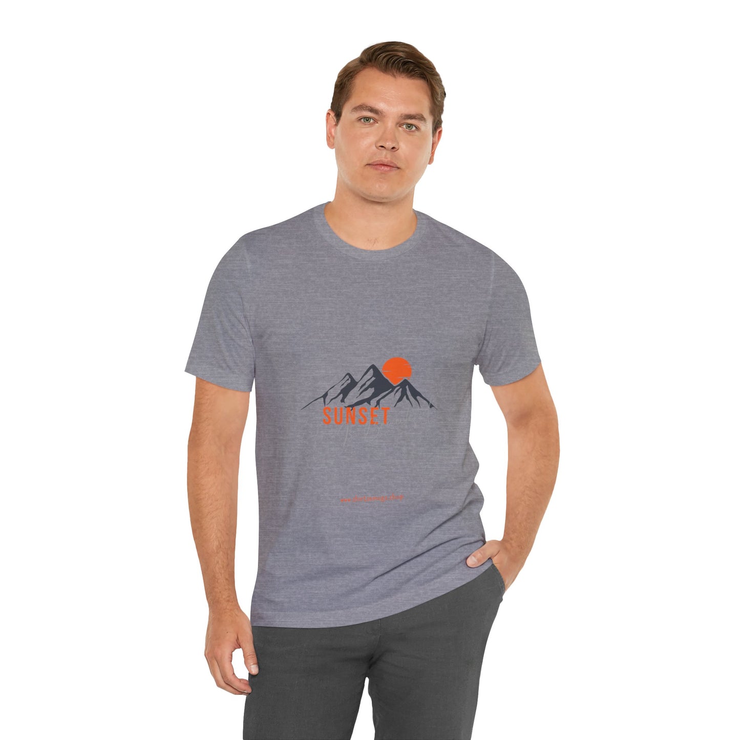 Sunset Mountain Tee, Unisex Casual Shirt, Nature Lover Gift, Adventure T-Shirt, Summer Outfit, Outdoor Apparel