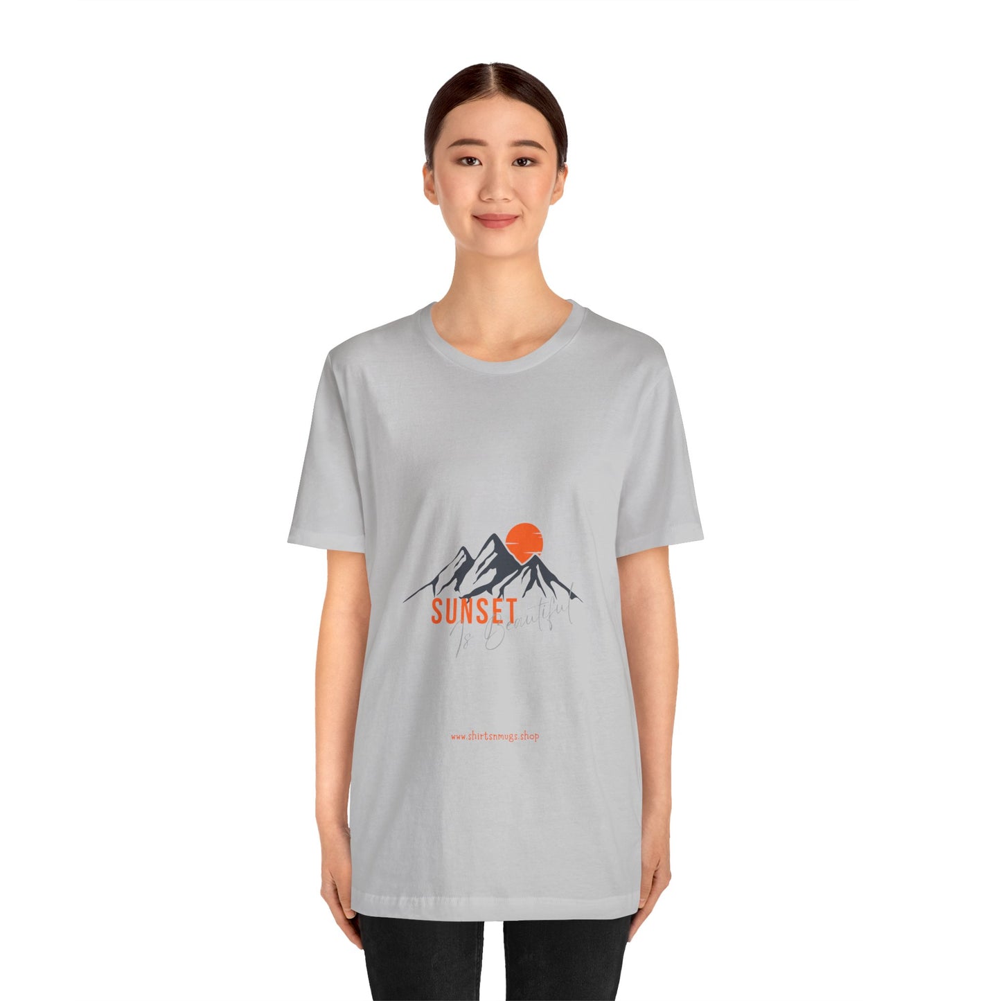 Sunset Mountain Tee, Unisex Casual Shirt, Nature Lover Gift, Adventure T-Shirt, Summer Outfit, Outdoor Apparel