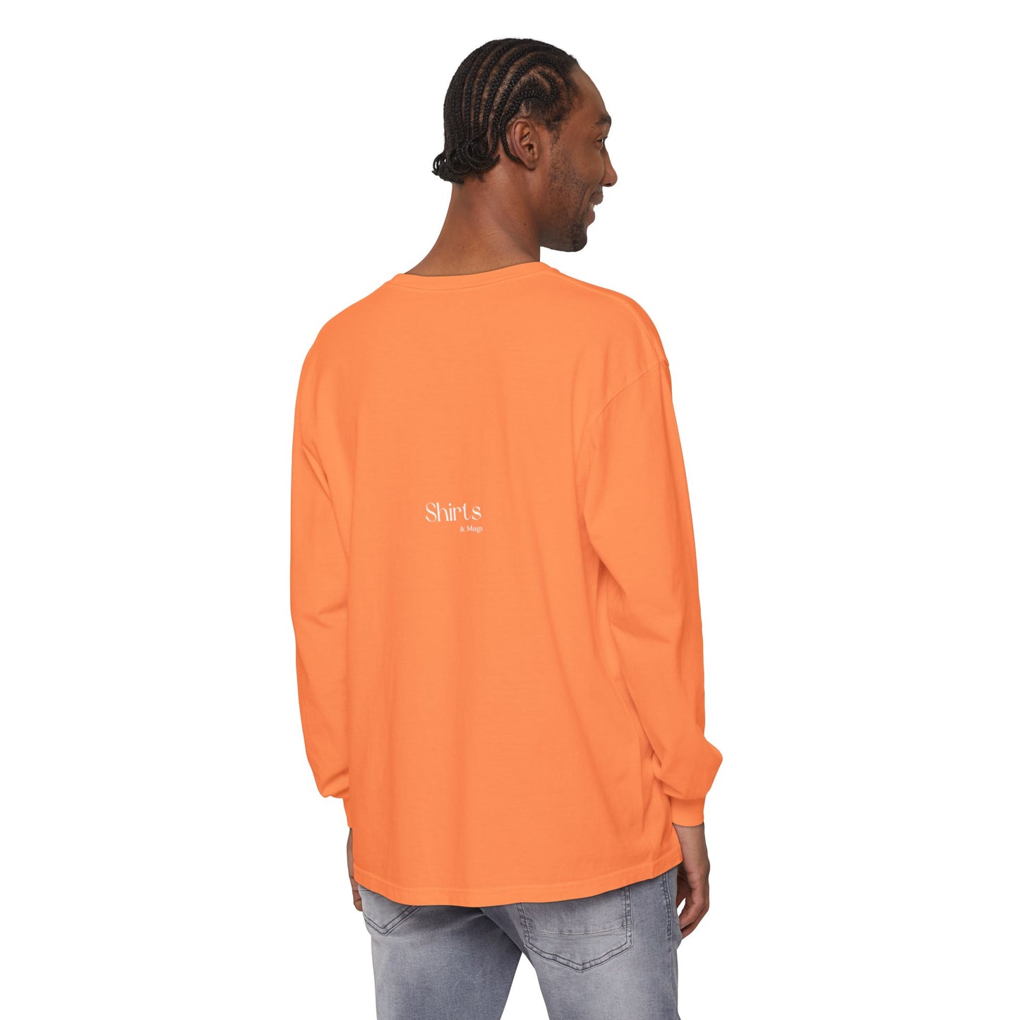 Peaceful Power Long Sleeve Tee, Men's Comfort Casual Wear, Mindfulness Gift, Positive Message Shirt, Everyday Wear