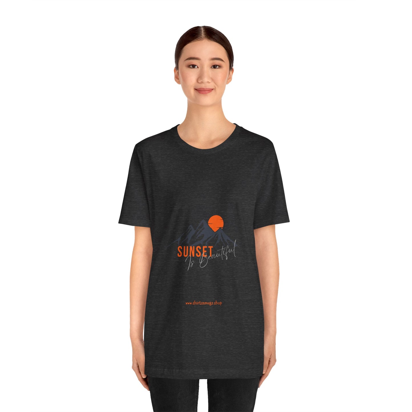 Sunset Mountain Tee, Unisex Casual Shirt, Nature Lover Gift, Adventure T-Shirt, Summer Outfit, Outdoor Apparel
