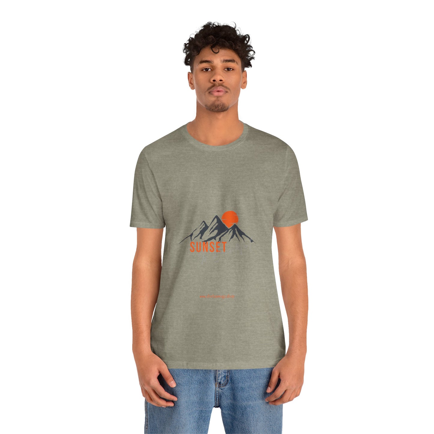 Sunset Mountain Tee, Unisex Casual Shirt, Nature Lover Gift, Adventure T-Shirt, Summer Outfit, Outdoor Apparel