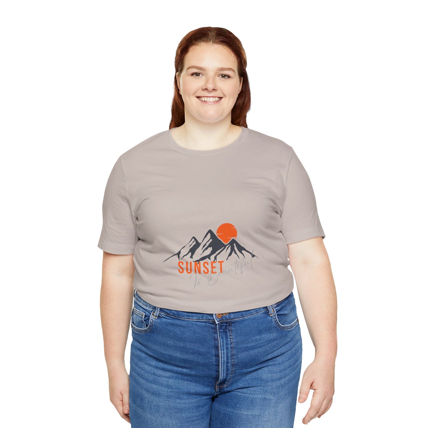 Sunset Mountain Tee, Unisex Casual Shirt, Nature Lover Gift, Adventure T-Shirt, Summer Outfit, Outdoor Apparel