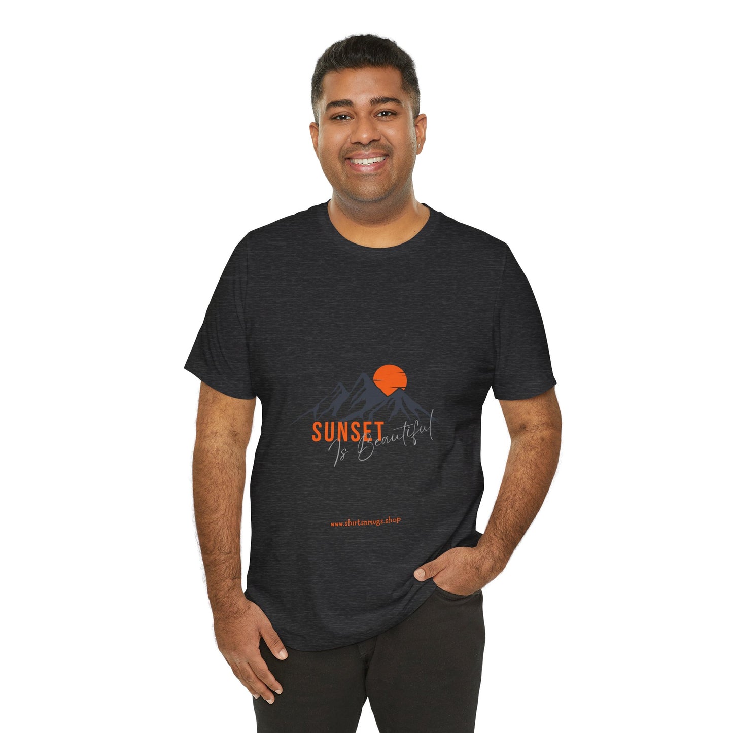 Sunset Mountain Tee, Unisex Casual Shirt, Nature Lover Gift, Adventure T-Shirt, Summer Outfit, Outdoor Apparel