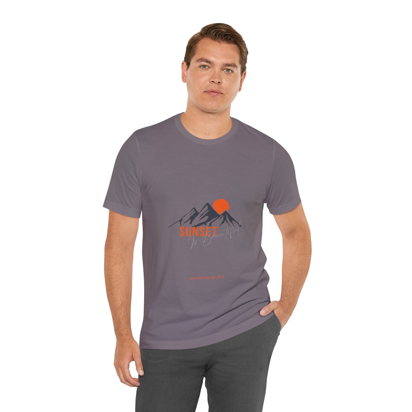 Sunset Mountain Tee, Unisex Casual Shirt, Nature Lover Gift, Adventure T-Shirt, Summer Outfit, Outdoor Apparel