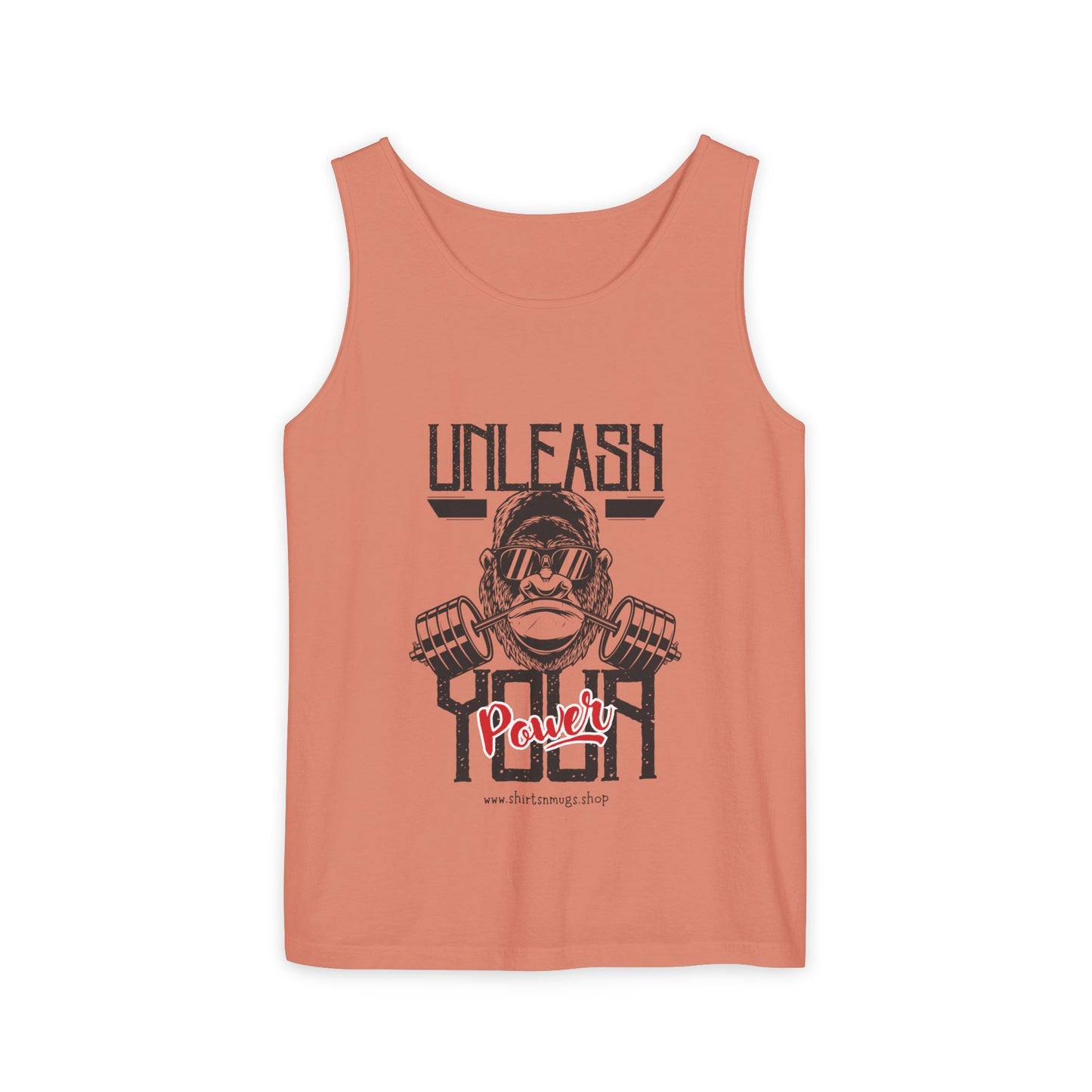 Unisex Garment-Dyed Tank Top - Unleash Your Power Fitness Wear, Workout Tank, Gym Apparel, Casual Summer Top, Motivational Shirt