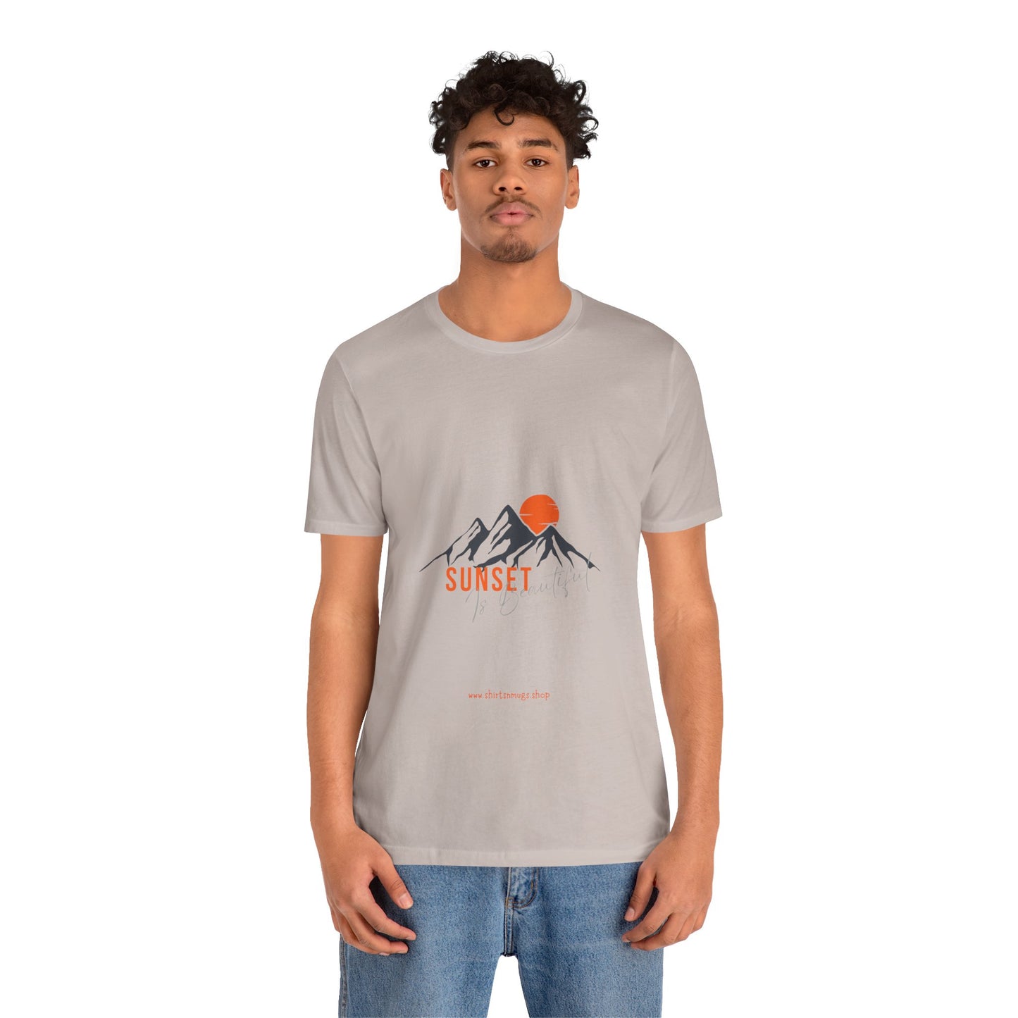 Sunset Mountain Tee, Unisex Casual Shirt, Nature Lover Gift, Adventure T-Shirt, Summer Outfit, Outdoor Apparel