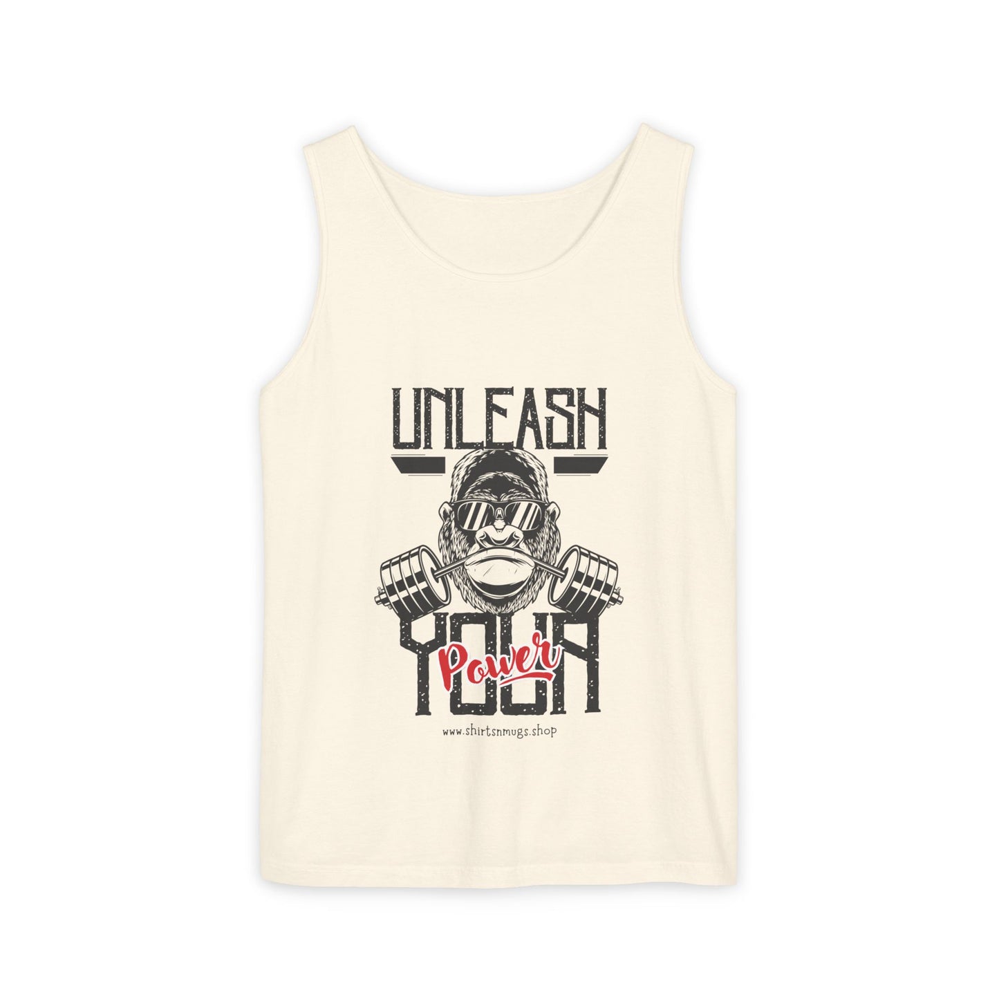 Unisex Garment-Dyed Tank Top - Unleash Your Power Fitness Wear, Workout Tank, Gym Apparel, Casual Summer Top, Motivational Shirt