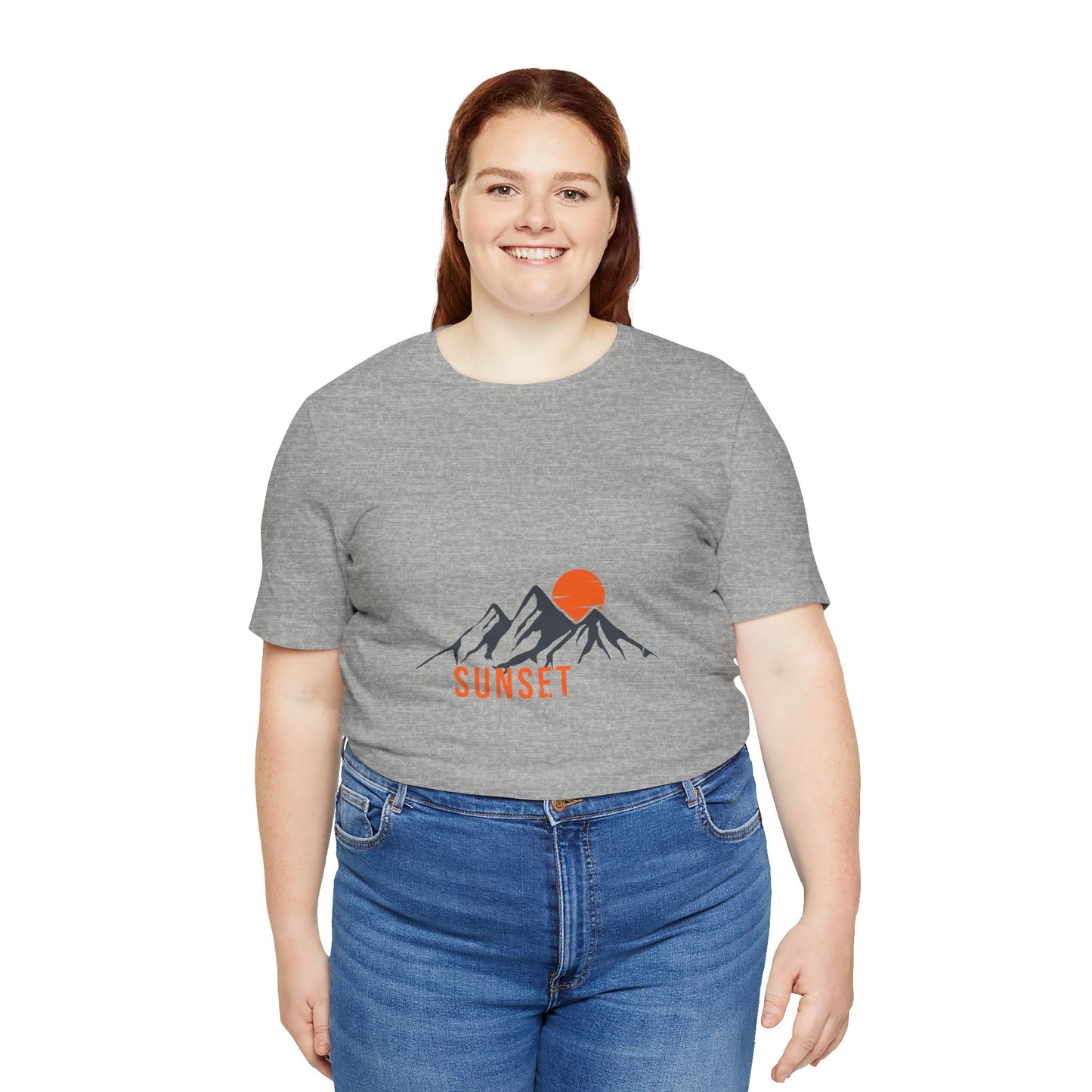 Sunset Mountain Tee, Unisex Casual Shirt, Nature Lover Gift, Adventure T-Shirt, Summer Outfit, Outdoor Apparel