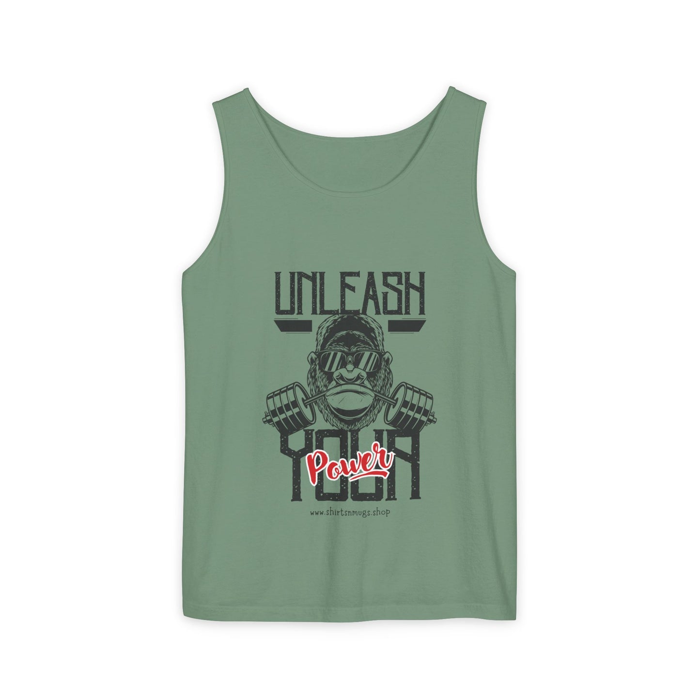 Unisex Garment-Dyed Tank Top - Unleash Your Power Fitness Wear, Workout Tank, Gym Apparel, Casual Summer Top, Motivational Shirt