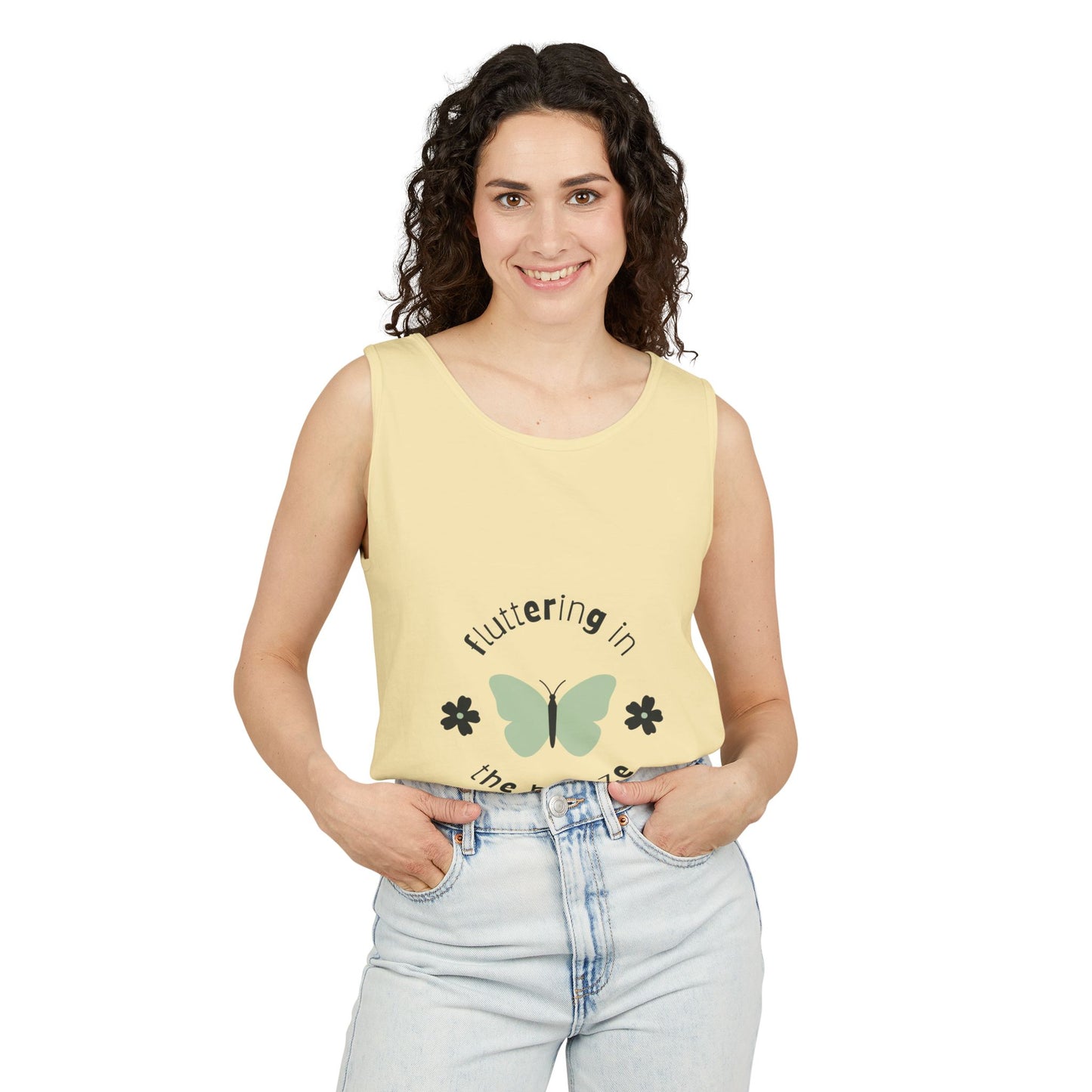 Butterfly Breeze Women's Tank, Summer Casual Wear, Gift for Nature Lovers, Eco-Friendly Fashion