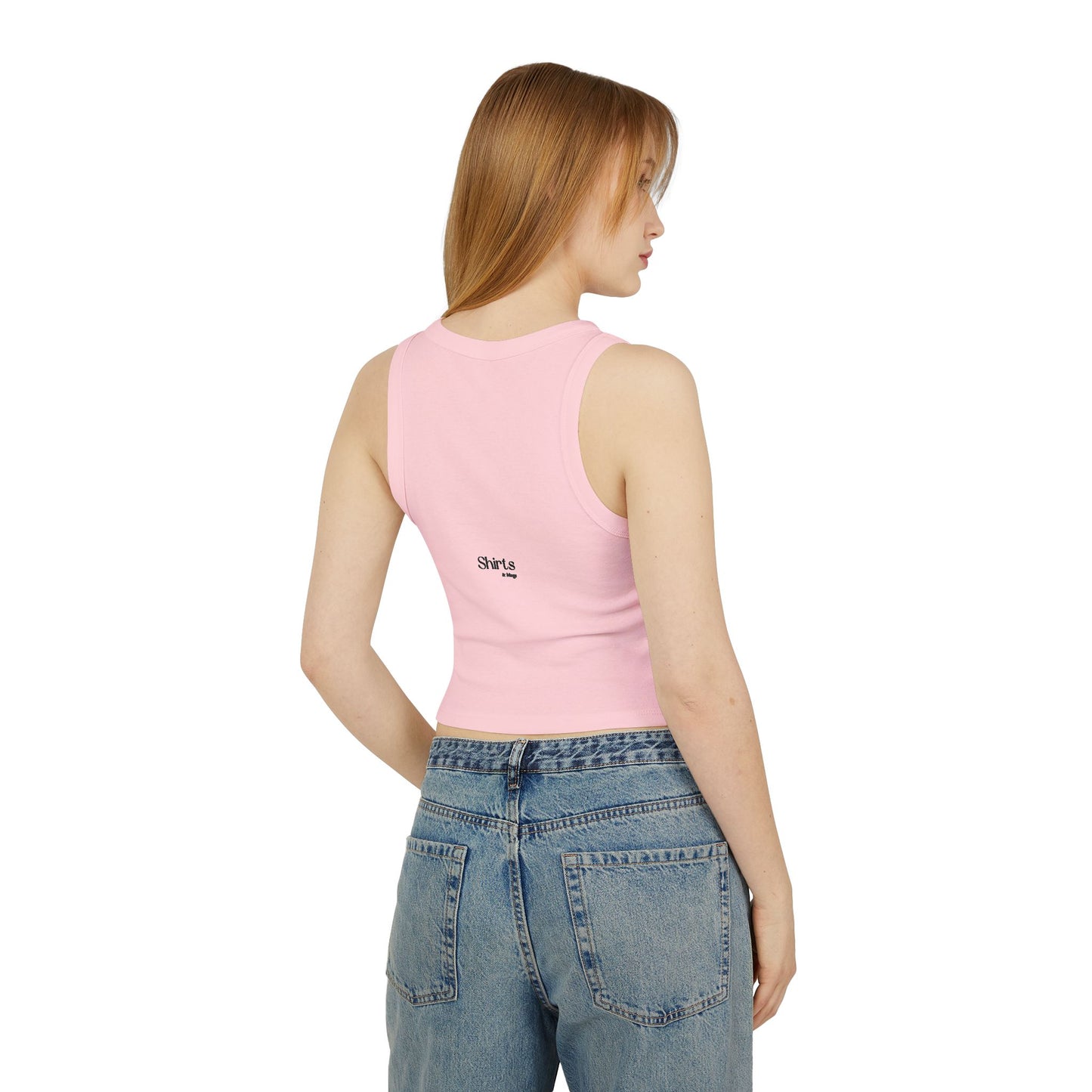 Summer Vibes Women's Micro Rib Racer Tank Top, Beachwear for Women, Casual Summer Top, Lightweight Summer Shirt, Vacation Essentials