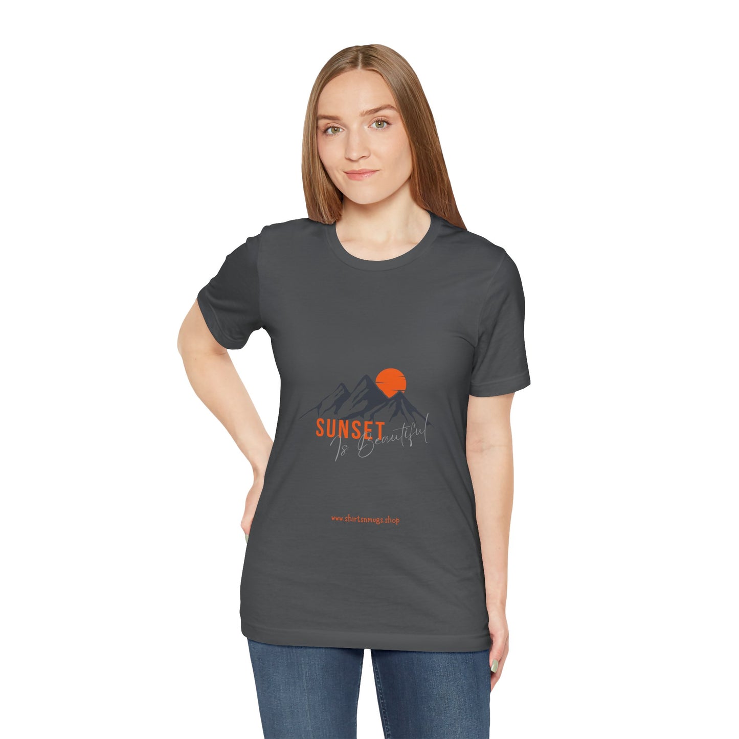 Sunset Mountain Tee, Unisex Casual Shirt, Nature Lover Gift, Adventure T-Shirt, Summer Outfit, Outdoor Apparel