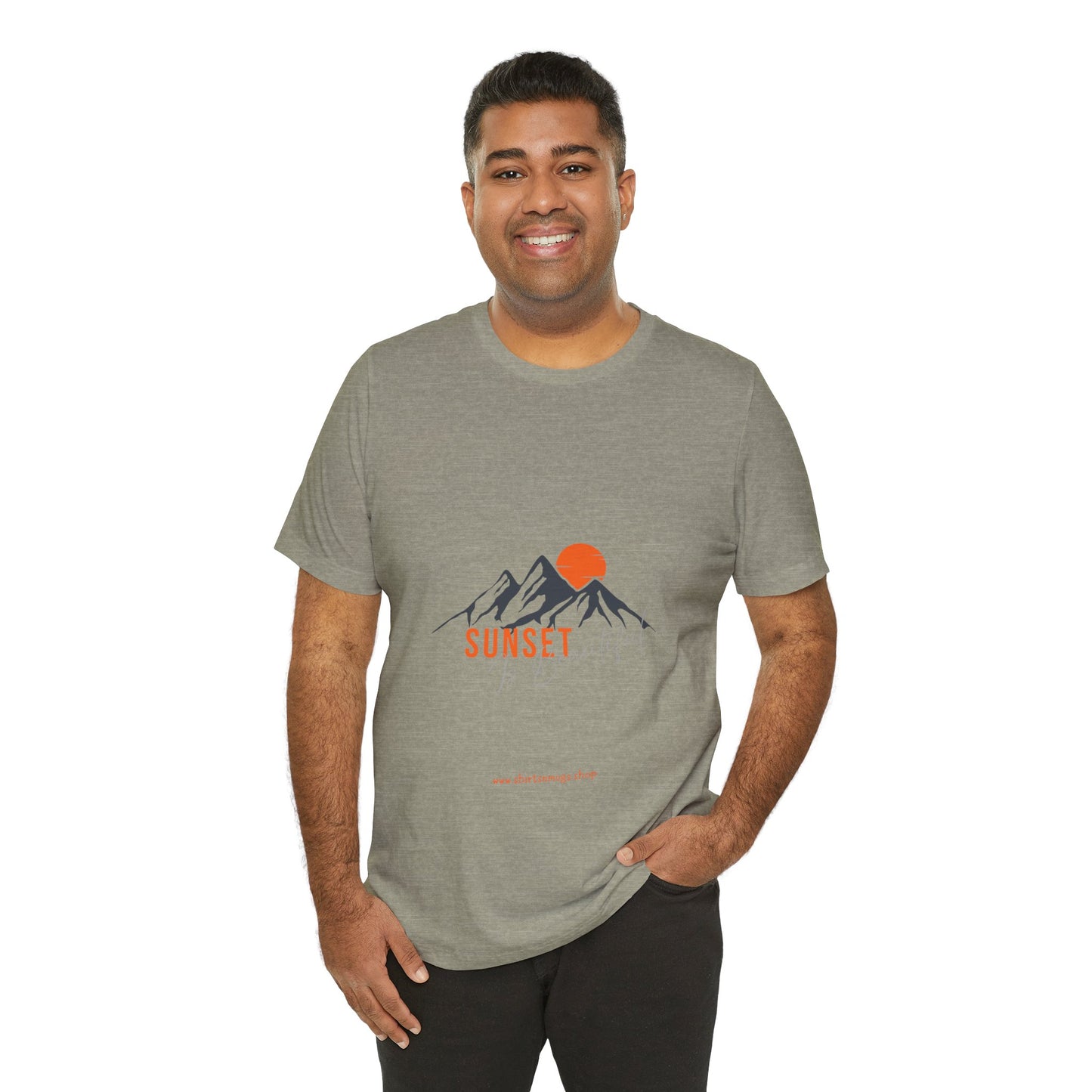 Sunset Mountain Tee, Unisex Casual Shirt, Nature Lover Gift, Adventure T-Shirt, Summer Outfit, Outdoor Apparel
