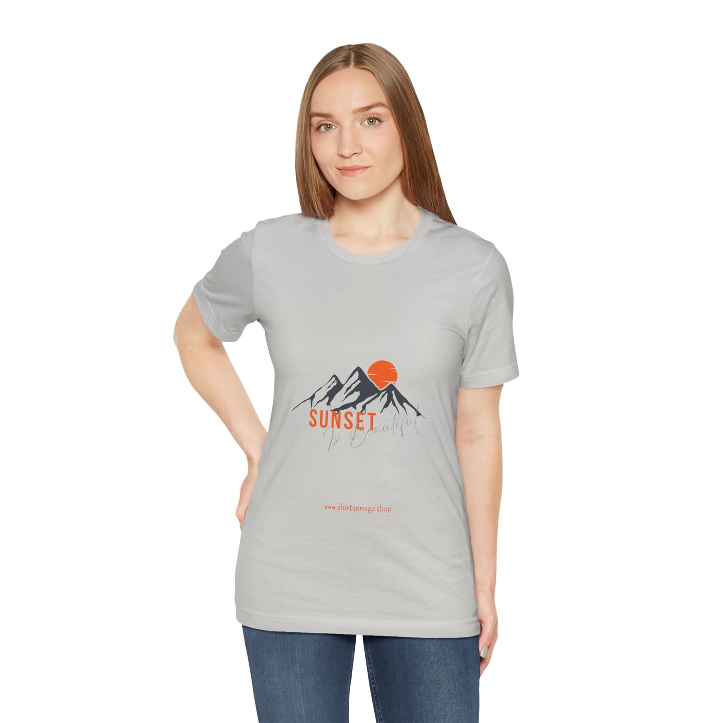 Sunset Mountain Tee, Unisex Casual Shirt, Nature Lover Gift, Adventure T-Shirt, Summer Outfit, Outdoor Apparel