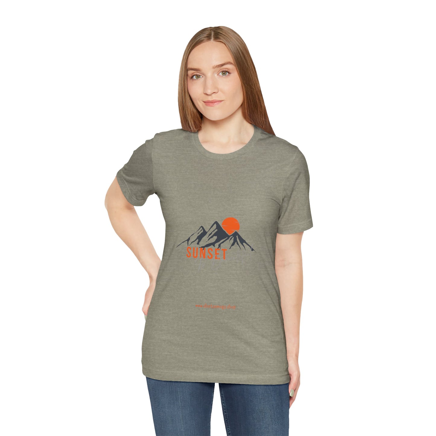 Sunset Mountain Tee, Unisex Casual Shirt, Nature Lover Gift, Adventure T-Shirt, Summer Outfit, Outdoor Apparel
