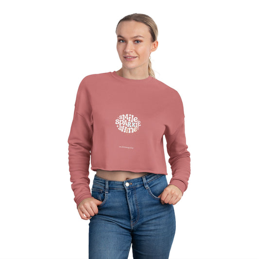 Smile Sparkle Women's Cropped Sweatshirt | Cozy Casual Wear, Gift for Friends, Summer Style, Trendy Fashion, Relaxed Weekend Look