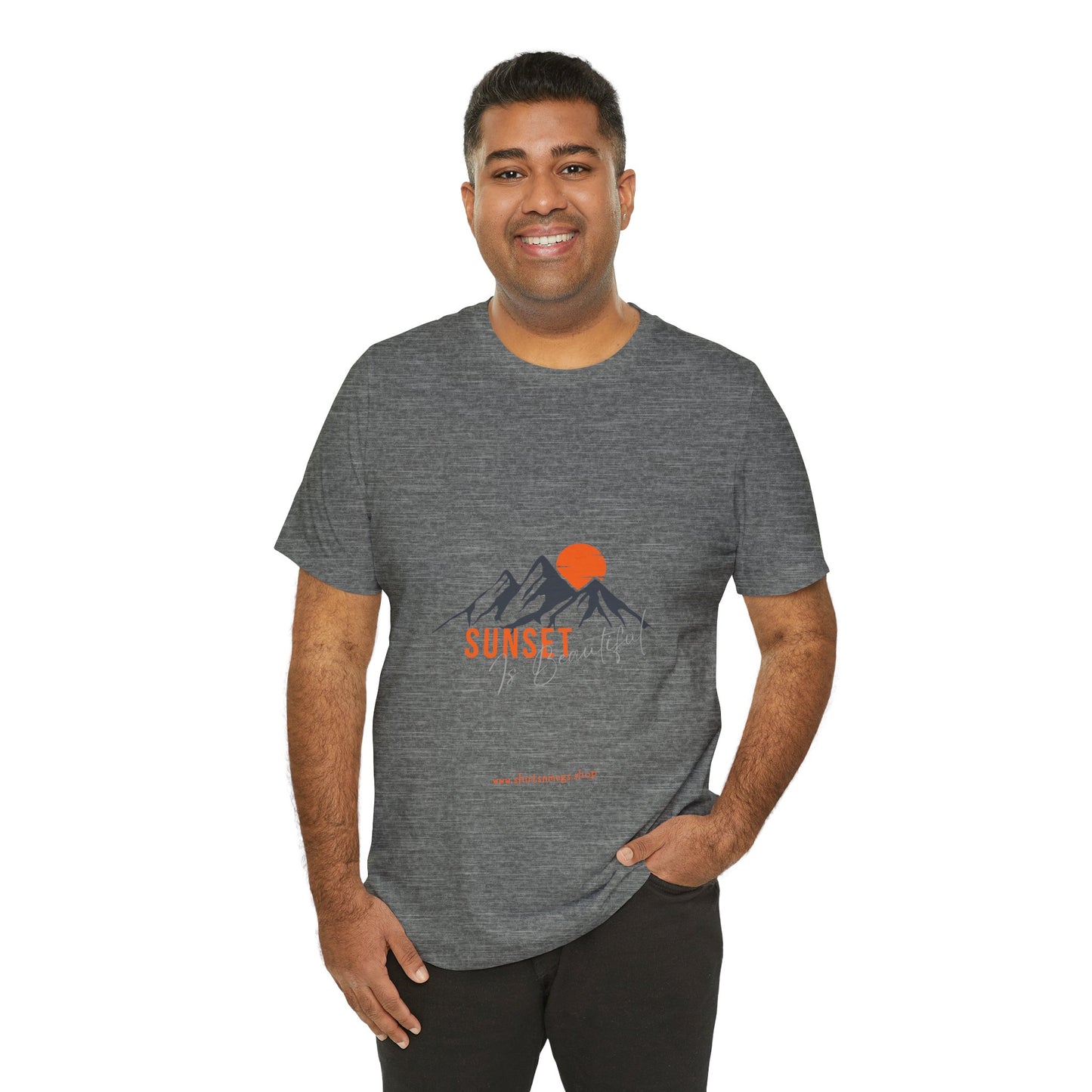 Sunset Mountain Tee, Unisex Casual Shirt, Nature Lover Gift, Adventure T-Shirt, Summer Outfit, Outdoor Apparel