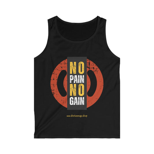 Men's Fitness Tank Top | No Pain No Gain Gym Shirt, Workout Apparel, Weightlifting Top, Gift for Fitness Enthusiasts, Summer Fitness Wear