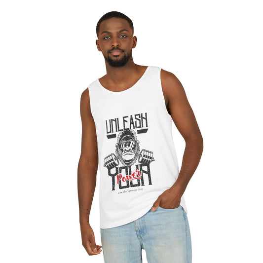 Unisex Garment-Dyed Tank Top - Unleash Your Power Fitness Wear, Workout Tank, Gym Apparel, Casual Summer Top, Motivational Shirt