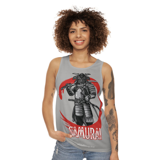 Samurai Unisex Tank Top - Anime Style Graphic Tee, Summer Fashion, Gift for Fans, Workout Apparel, Trendy Streetwear